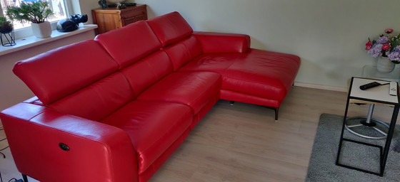 Image 1 of Rode lederen bank