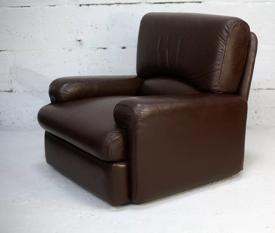 Image 1 of 3-zitsbank en leren fauteuil, Steiner
