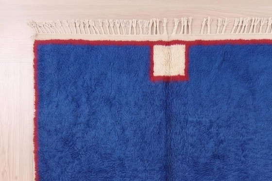 Handgefertigter blauer Beni Ouraine Berber Teppich 2,5/3,5 m – Aime Té, Teppiche & Läufer, Wool (photo 6 of 8)