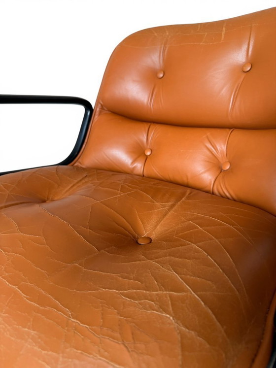 Image 1 of Pair of Knoll Pollock Armchairs - Vintage Camel Leather