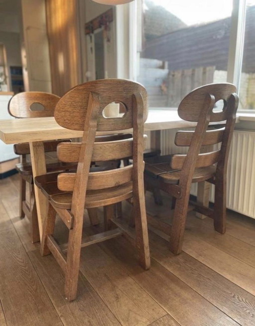 Spanish Brutalist "Fishbone" chairs