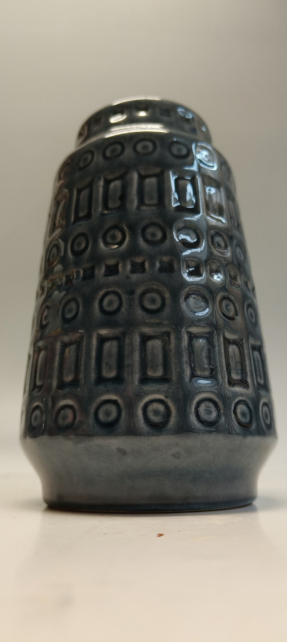 Image 1 of Vaso vintage 1970 Scheurich Inka in ceramica Germania Ovest blu