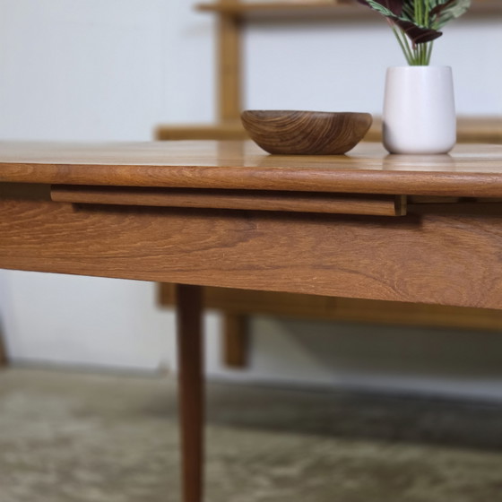 Image 1 of Vintage jaren 60 verlengbare Deense eettafel teak topstaat!