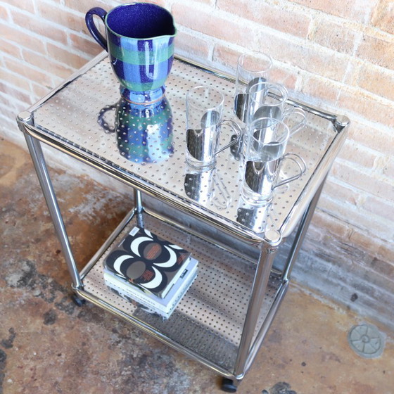 Image 1 of Vintage theewagen trolley Chroom koffiecorner