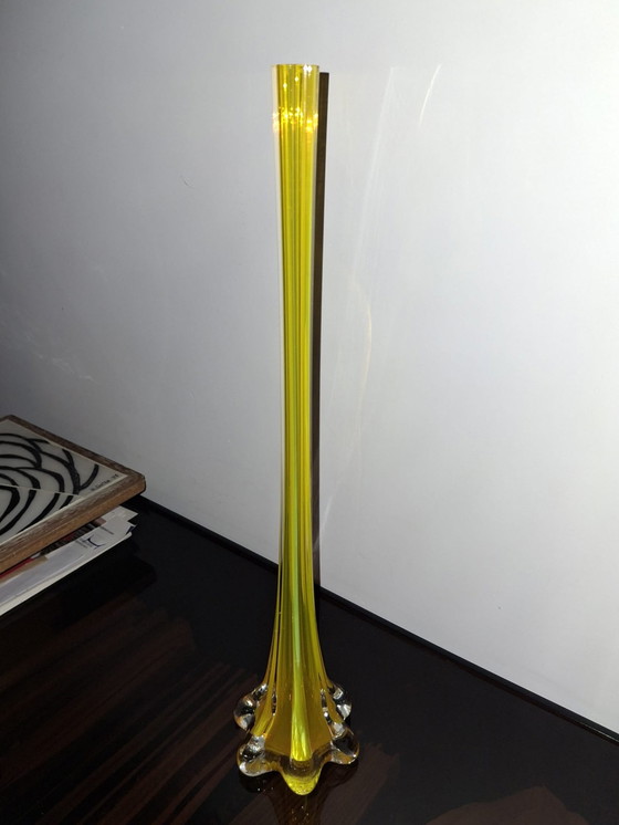 Image 1 of Sommerso vase soliflor yellow yellow Murano