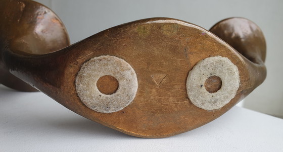 Image 1 of Vintage Bronzen Harjes Kandelaar Brutalist