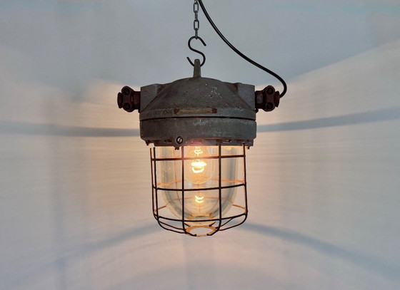 Image 1 of Grey Industrial Explosion Proof Lamp from Elektrosvit, 1960s