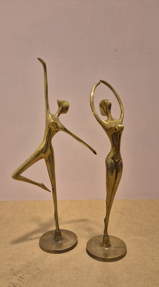 Vintage brass ballerinas