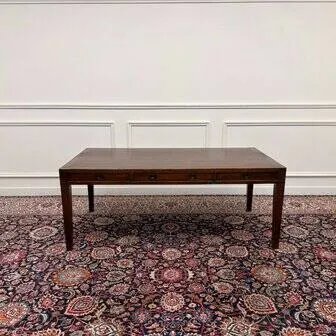 Classic English Eichholtz Campaign Writing Desk, Wood, Brass, Brown, Chesterfield (photo 4 of 18)