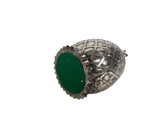 Image 1 of Eleanor Claire Design – Ananasförmiges Potpourri – versilbert – hergestellt in Japan – 1950er Jahre