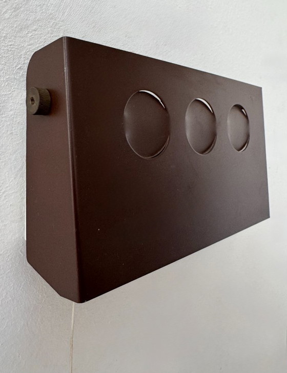 Image 1 of Applique vintage orientable, métal peint marron, Danemark, 1970