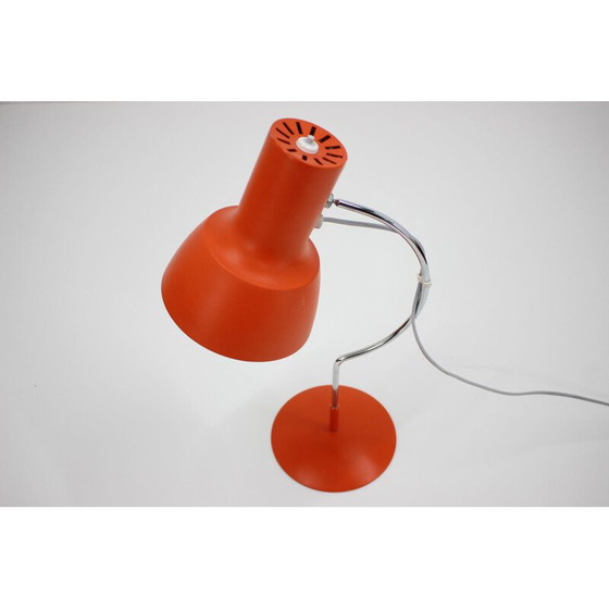 Image 1 of Pair of vintage desk lamps, orange-red, Czechoslovakia 1960