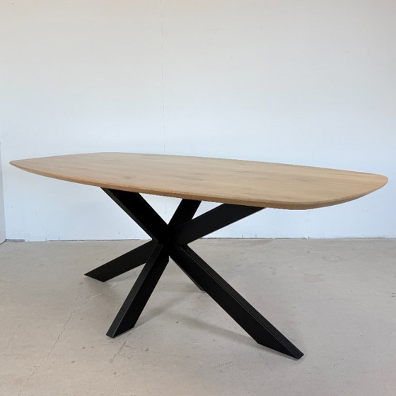 Solid Oak Danish Oval Dining Table 220x100 cm – Robuuste tafels, Wood, Metal (photo 9 of 12)