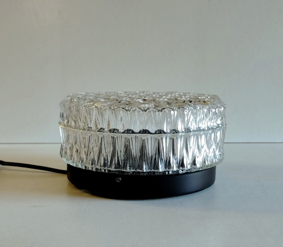Plafonnier ou applique en verre moulé - design 70's en (photo 6 of 10)