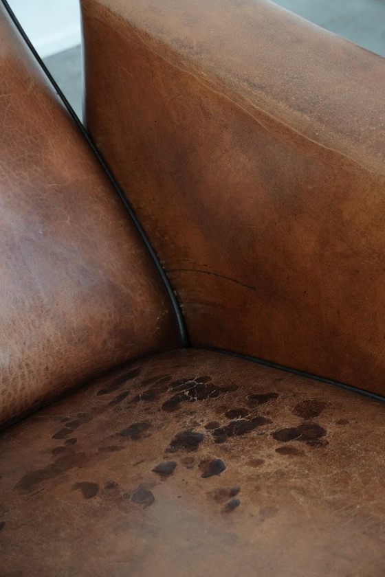 Image 1 of Poltrona reclinabile regolabile in pelle di pecora dal design elegante