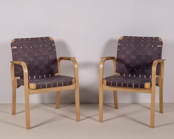 Image 1 of 2X Alvar Aalto Modell 45 Sessel, 1970S Artek Finnland