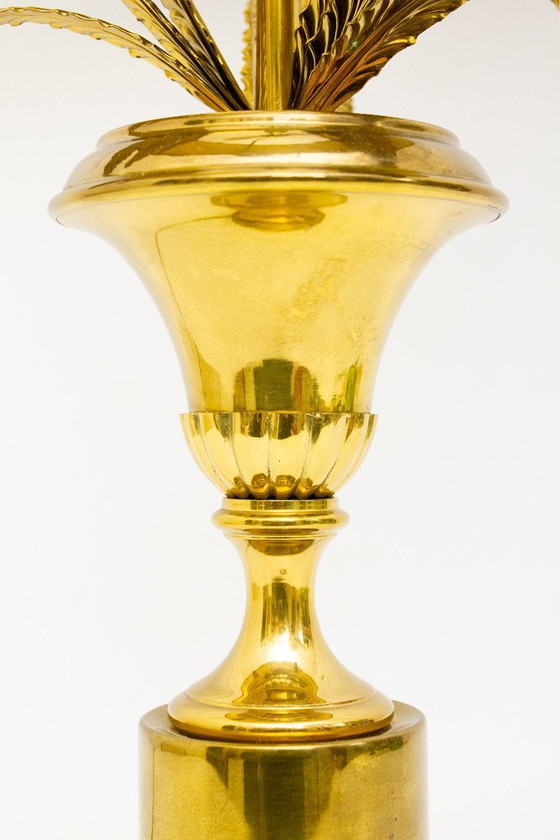 Image 1 of 80's brass neoclassical table lamp Maison Charles