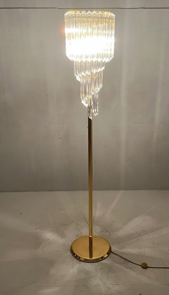 Image 1 of Large waterfall floor lamp/floor lamp by Novaresi, Murano glass, Italy, 1970s