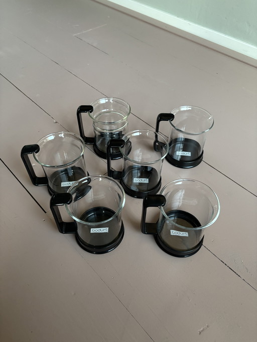 6 vintage Bodum tea glasses