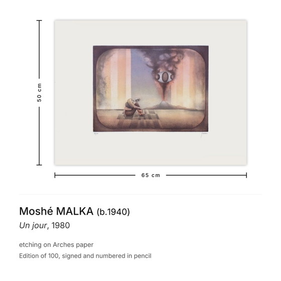 Image 1 of Moshé MALKA Un jour Gravure signée 1980