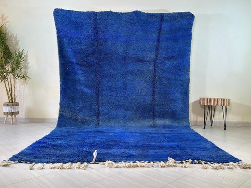 Handgeknüpfter blauer Teppich, 200 cm x 300 cm