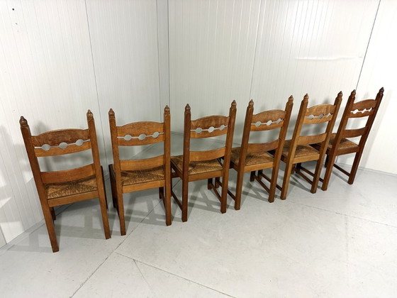 Rustieke Eiken Razor Back Eetkamerstoelen 1960’s – Wicker (photo 16 of 18)