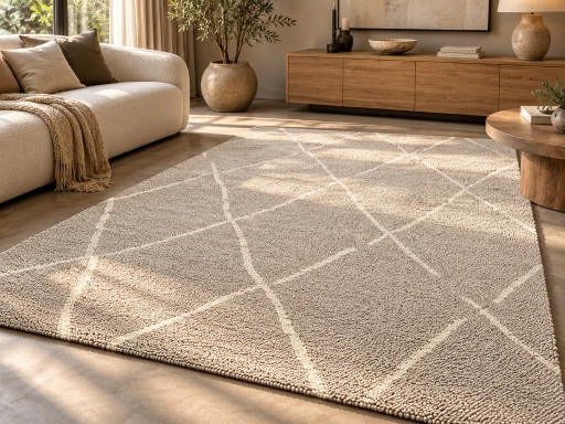 Exclusiva Alfombra Brink & Campman Origen Grid Beige – 200 × 300 cm