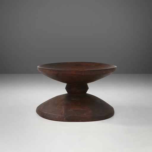 Large African Tree Trunk Bowl in Oak, 1950s