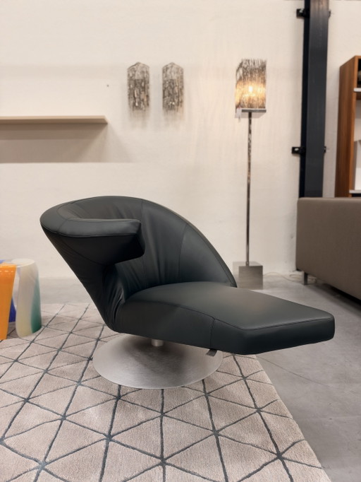 Leolux Parabolica Fauteuil pivotant cuir vert