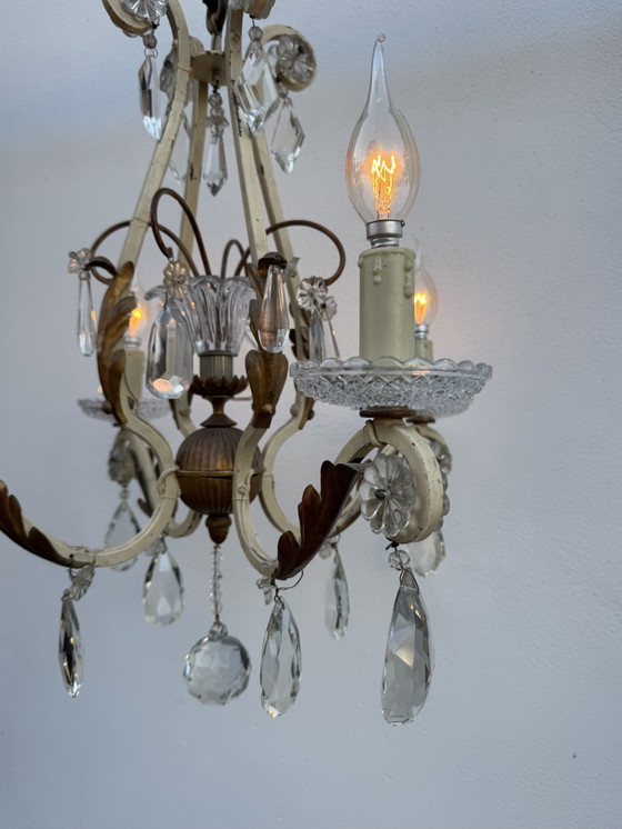 Lampadario in cristallo e ferro battuto con pendenti 1900 – Iron, Crystal (photo 9 of 15)