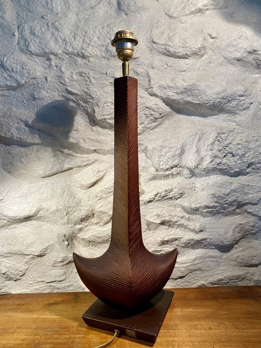 Louis Drimmer signierte Tischlampe Mid Century Modern braun Keramik