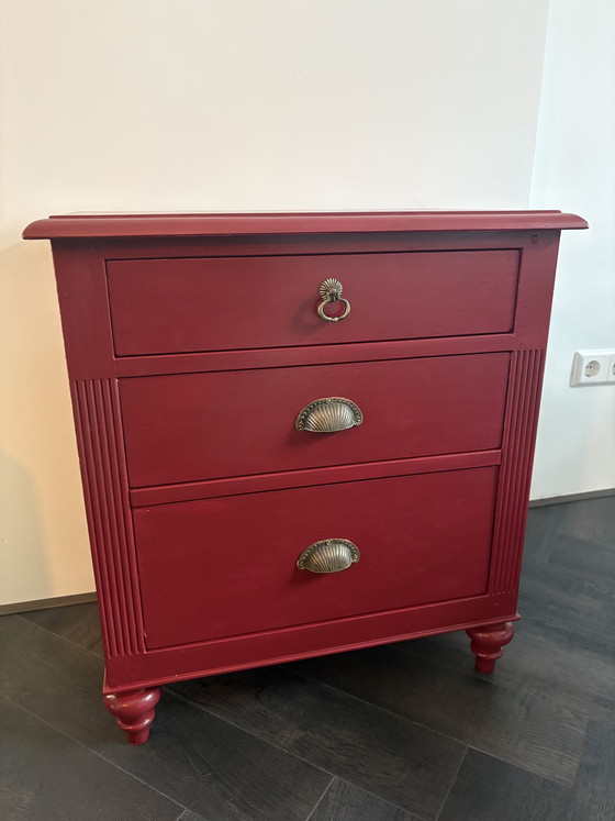 Image 1 of Wijnrood antiek Grande Arredo nachtkastje
