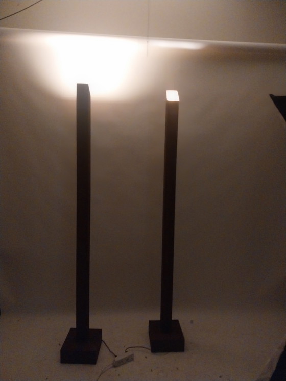 Image 1 of 1 x set of 2 industrial content floor lamps 195cm high