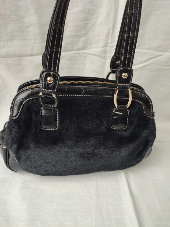 Kathy Van Zeeland Handtas Faux Fur Very Nineties '90 Zwart – Schoudertassen, Textile, Skai (photo 4 of 13)