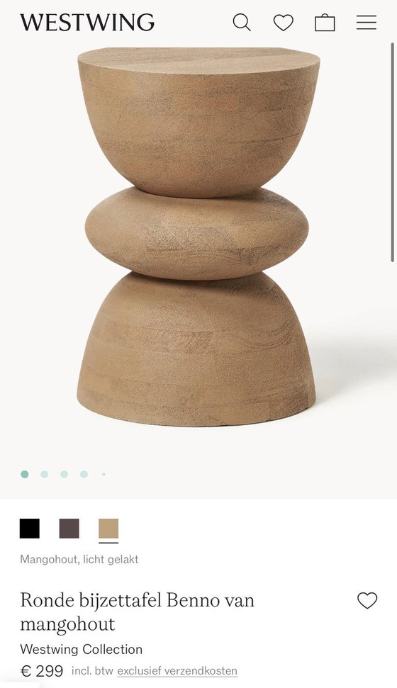 Image 1 of Nueva mesa auxiliar de madera Benno