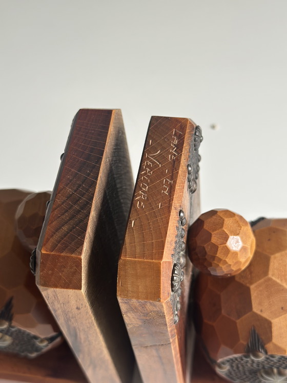 Image 1 of Art Deco Bookends Wood and metal