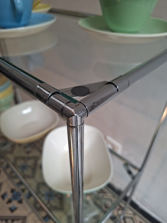 Abstracta Kast, Jaren Zestig Design, Poul Cadovius – Vitrinekasten, Chrome, Glass (photo 5 of 15)