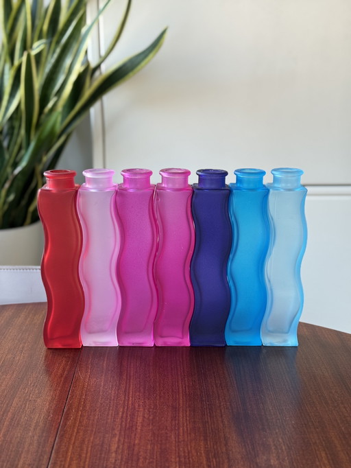 Set of 7 vintage IKEA Skamt Squiggle Zigzag Vases 90s design