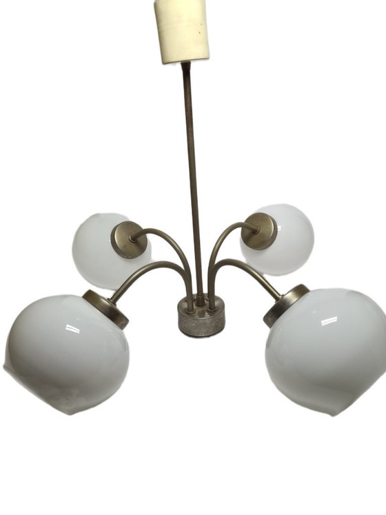 Kroonluchter in postmoderne stijl, Polen, jaren 70 – Polam, Glass, Metal (photo 6 of 17)