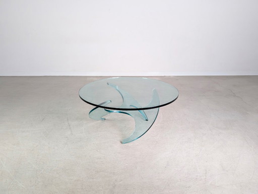 Tavolino da caffè di metà secolo Ronald Schmitt Knut Hesterberg in vetro