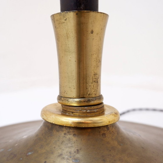 Image 1 of Art-Deco-Stehlampe aus bronziertem Metall und Messing im Stil von Pietro Chiesa, 1940er Jahre