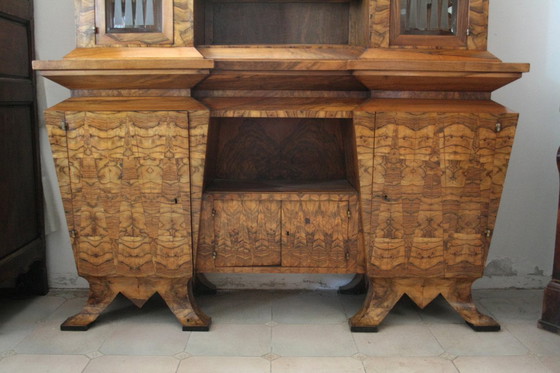Image 1 of Crédence Art Déco en Bois d'Olivier, Ministre Bottai, Italie, 1933 Design