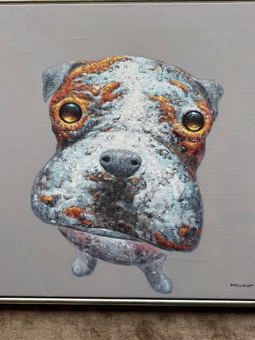 Wang Zhi Wu painting on canvas incl. frame