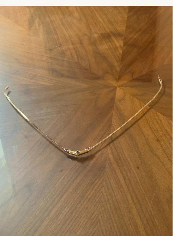 Collier Iconique Ras Du Cou Pierre Cardin Années 50/60 - Plaqué Or - Cristaux Bleus – Cadeaux, Metal (photo 10 of 16)