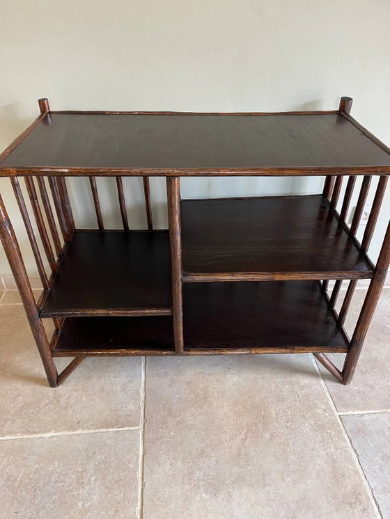 Bruin rotan console rek – Wandrek, Wicker, Rattan, Vintage (photo 5 of 18)