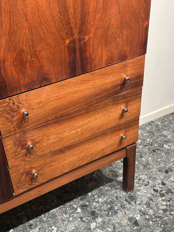 Vintage palissanderhouten kast – Buffetkasten, Wood, Chrome (photo 3 of 4)