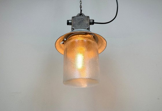 Image 1 of Industrial Aluminium Light with Glass Cover from Elektrosvit, 1970s