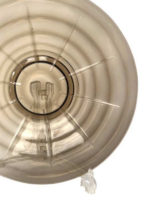 Image 1 of Belgian Design - Smoked Glass Art Deco Luxval Plate by Val Saint Lambert
