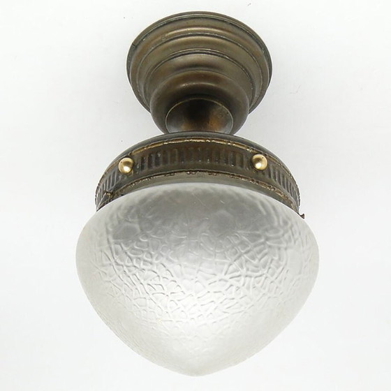 20th Century Pendant Lamp, Austro-Hungary, 1890s – Glass, Brass (photo 10 of 14)