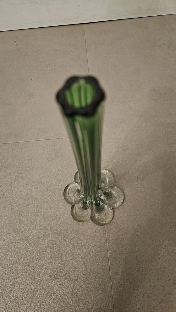 Image 1 of Vase soliflore vert de style Murano